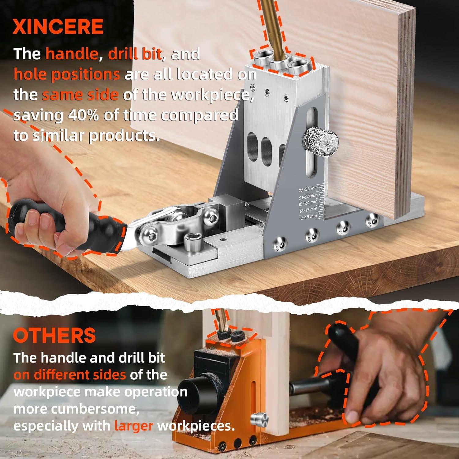 Jig de Agujeros de Pocket Xincere PHJ02 con Broca de Titanio