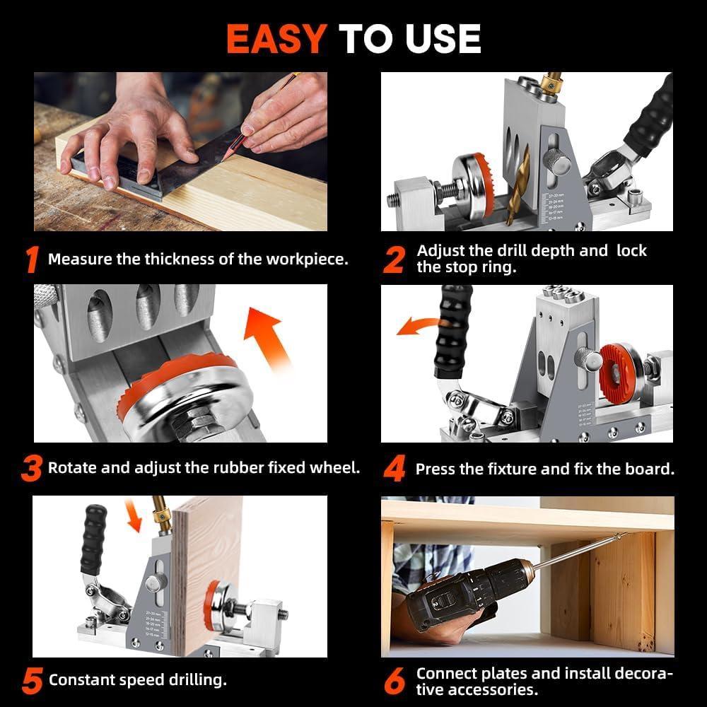 Jig de Agujeros de Pocket Xincere PHJ02 con Broca de Titanio