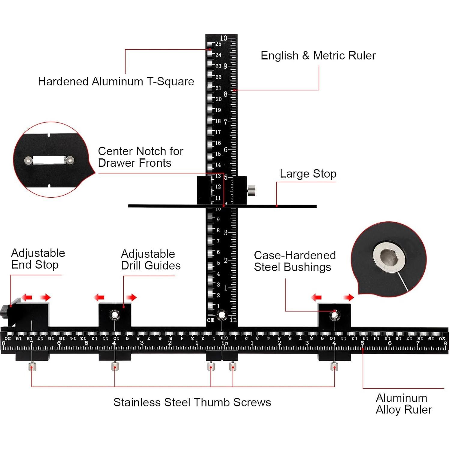 Plantilla de Perforación Ajustable GAINNEER para Gabinetes