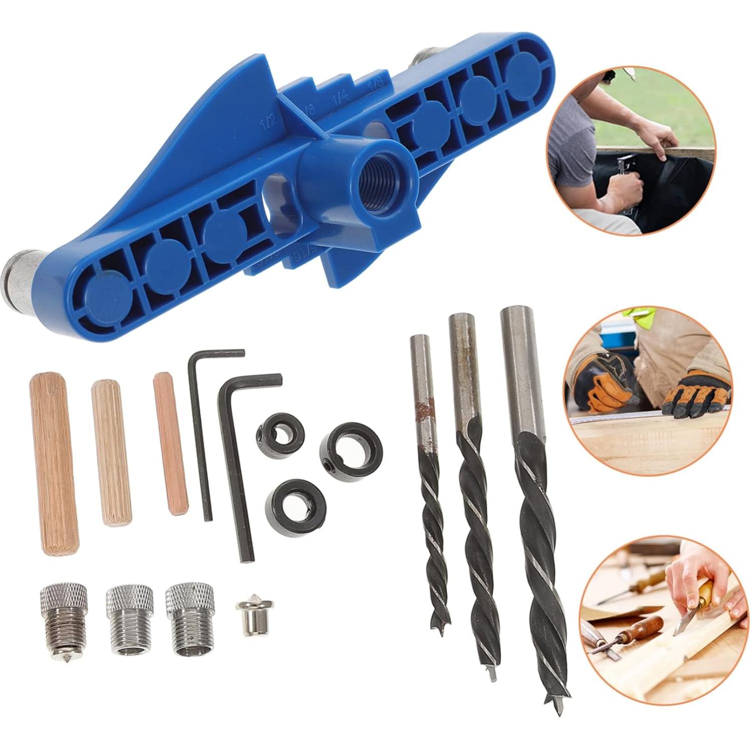 Kit de Herramientas de Carpintería HEMOTON con Localizador de Perforación