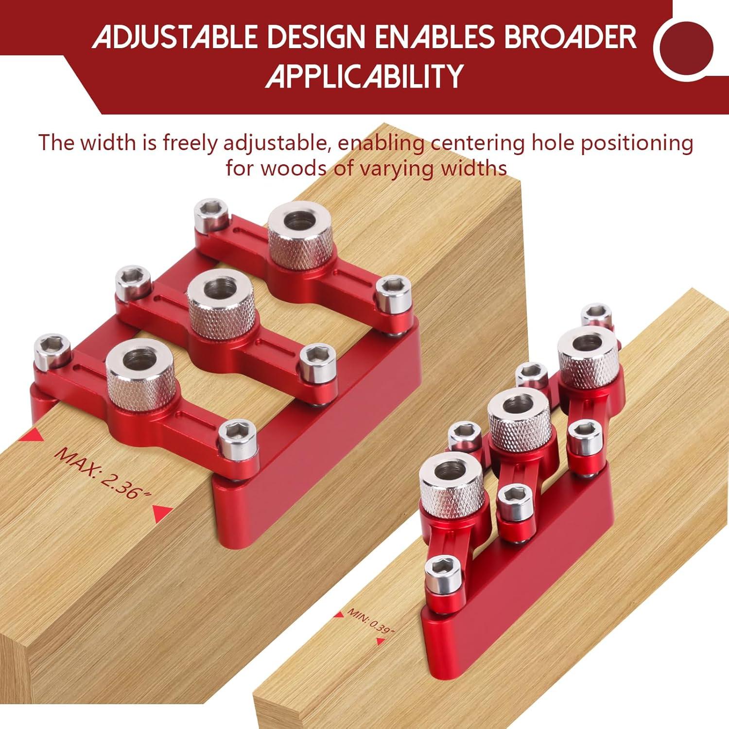 Kit de Plantilla de Dowel Autocentrante JSZYO - Aluminio, Ajustable
