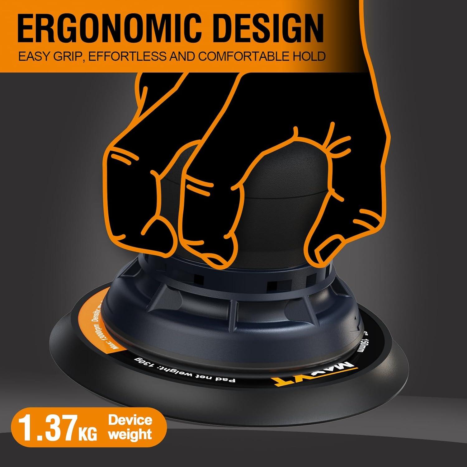 Lijadora Orbital Aleatoria Eléctrica MAXXT 350W 5mm con Estuche