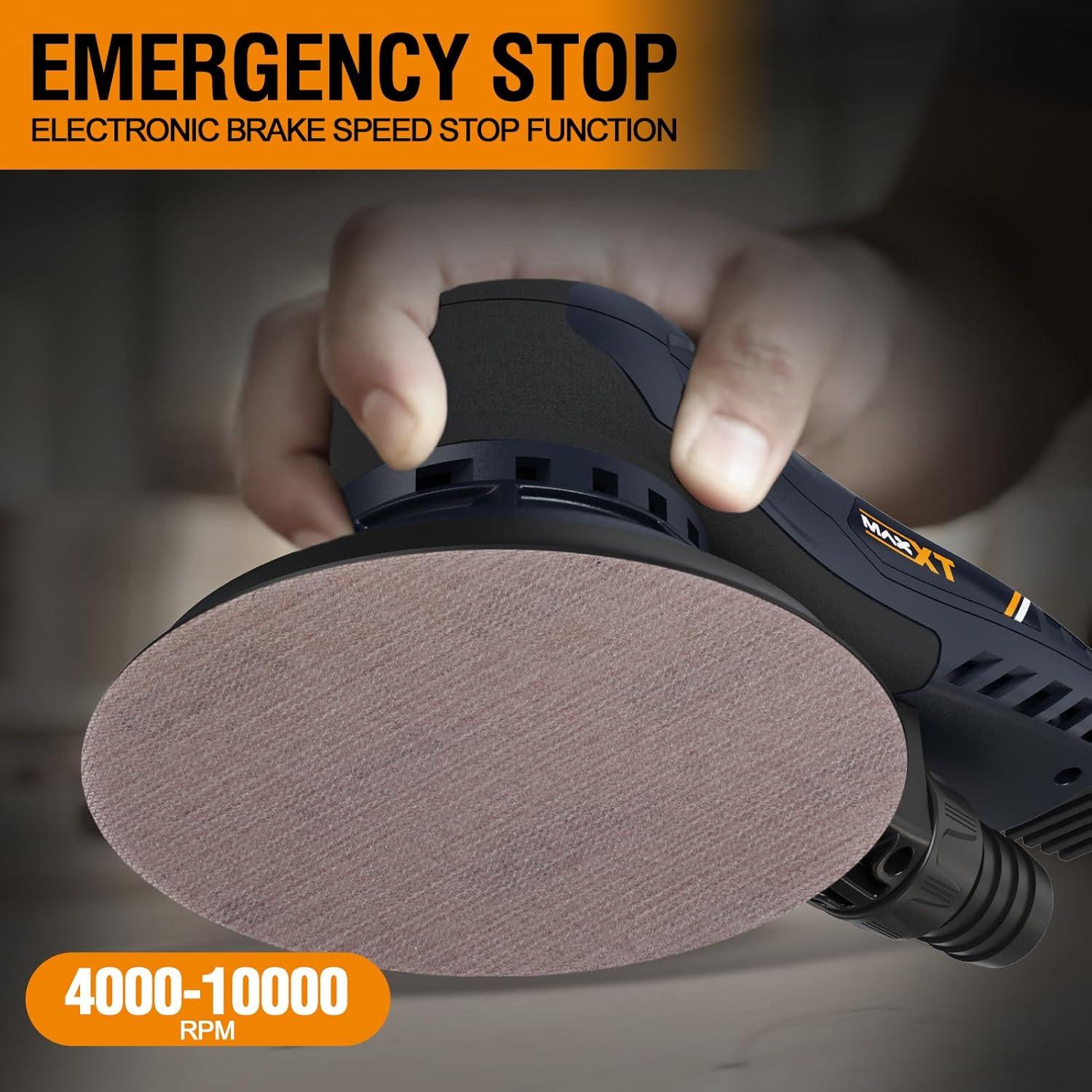 Lijadora Orbital Aleatoria Eléctrica MAXXT 350W 5mm con Estuche