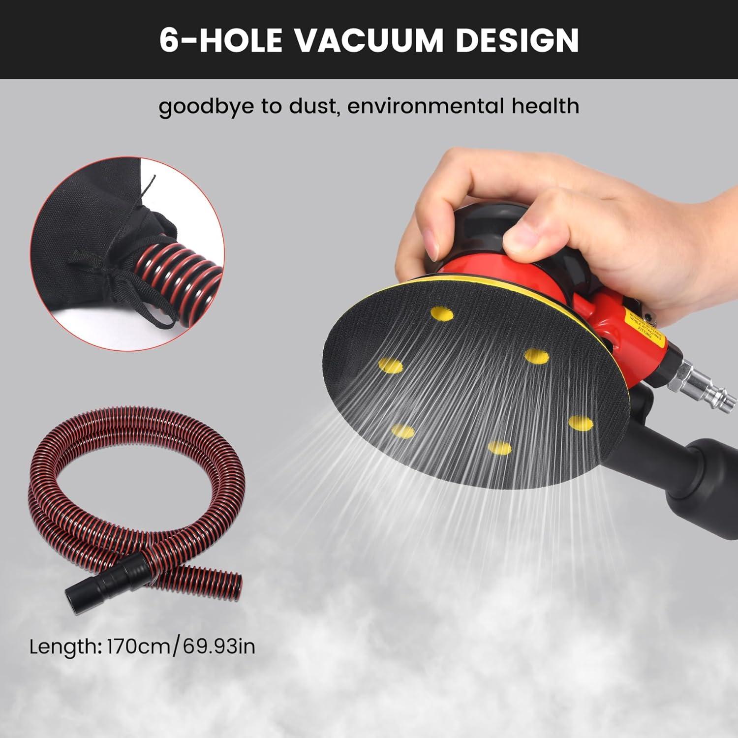 Lijadora Orbital Neumática SHININGEYES 5" Doble Acción