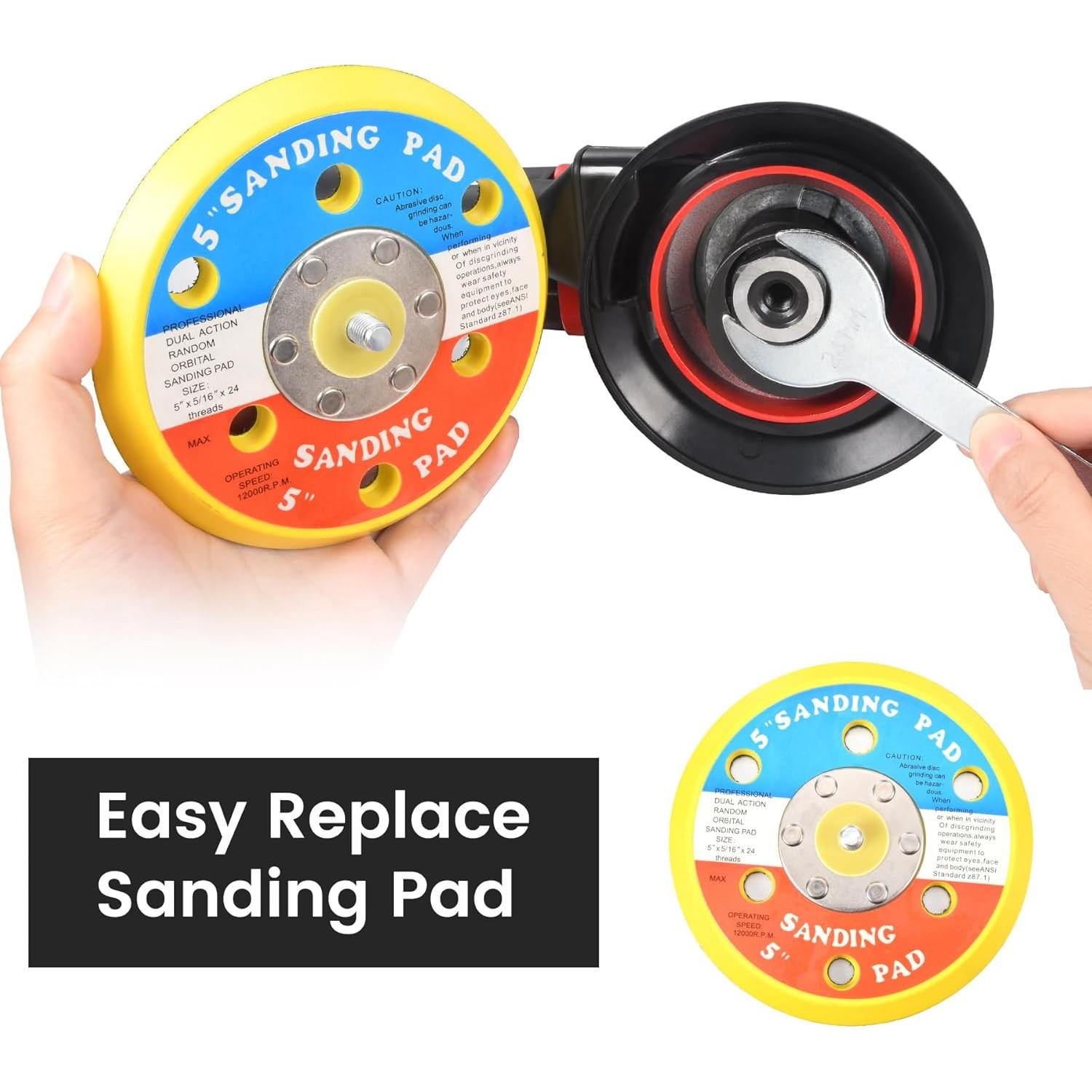 Lijadora Orbital Neumática SHININGEYES 5" Doble Acción