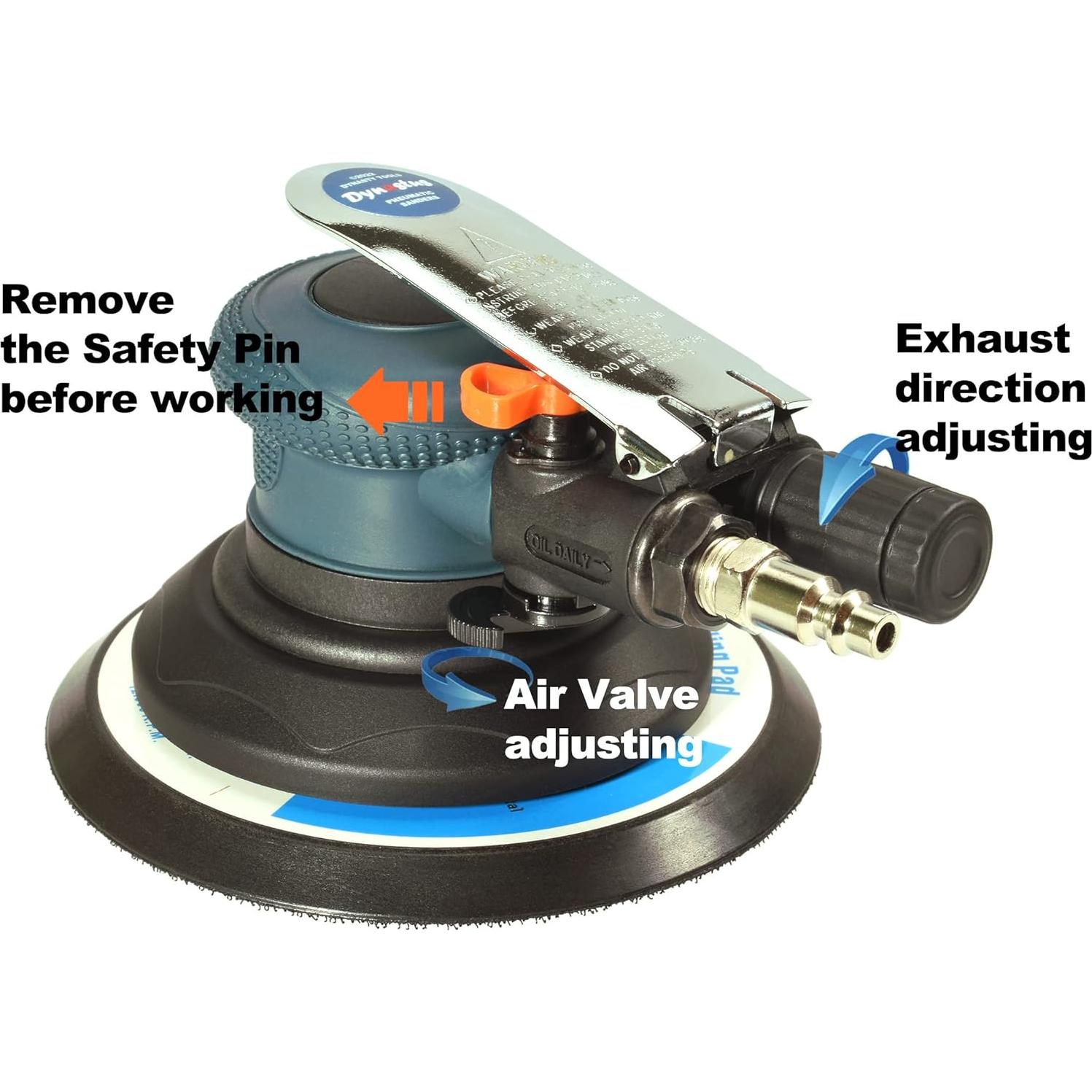 Lijadora de Palma Neumática Dynastus 6" con Discos de Lijado