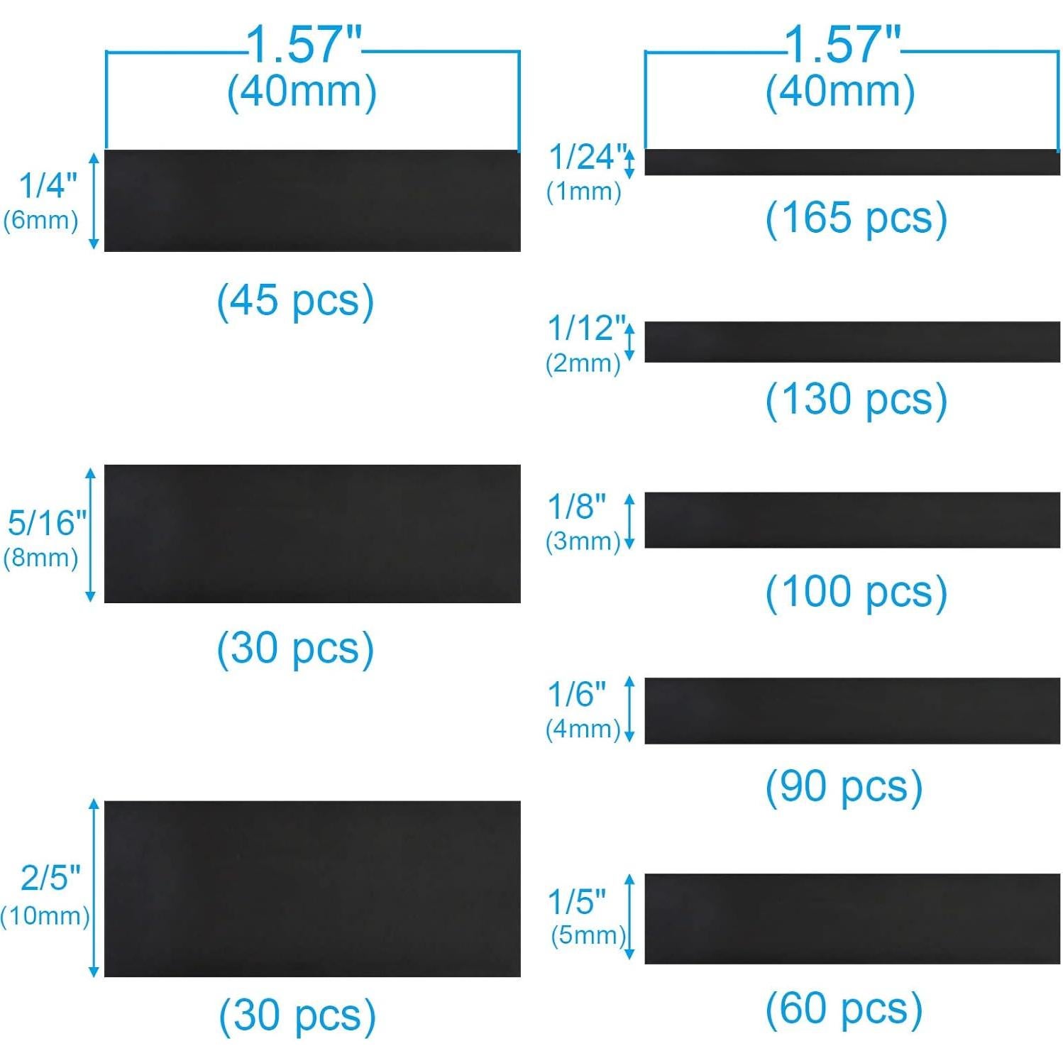 Kit de Tubos Termocontraíbles MILAPEAK 650 PCS 8 Tamaños
