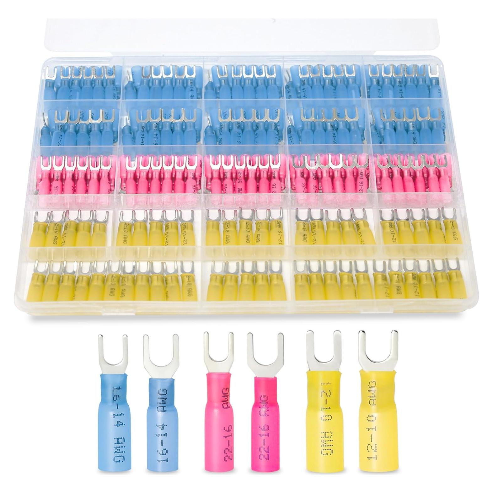 Kit 220PCS Conectores de Horquilla Termoretráctiles ZONBANG