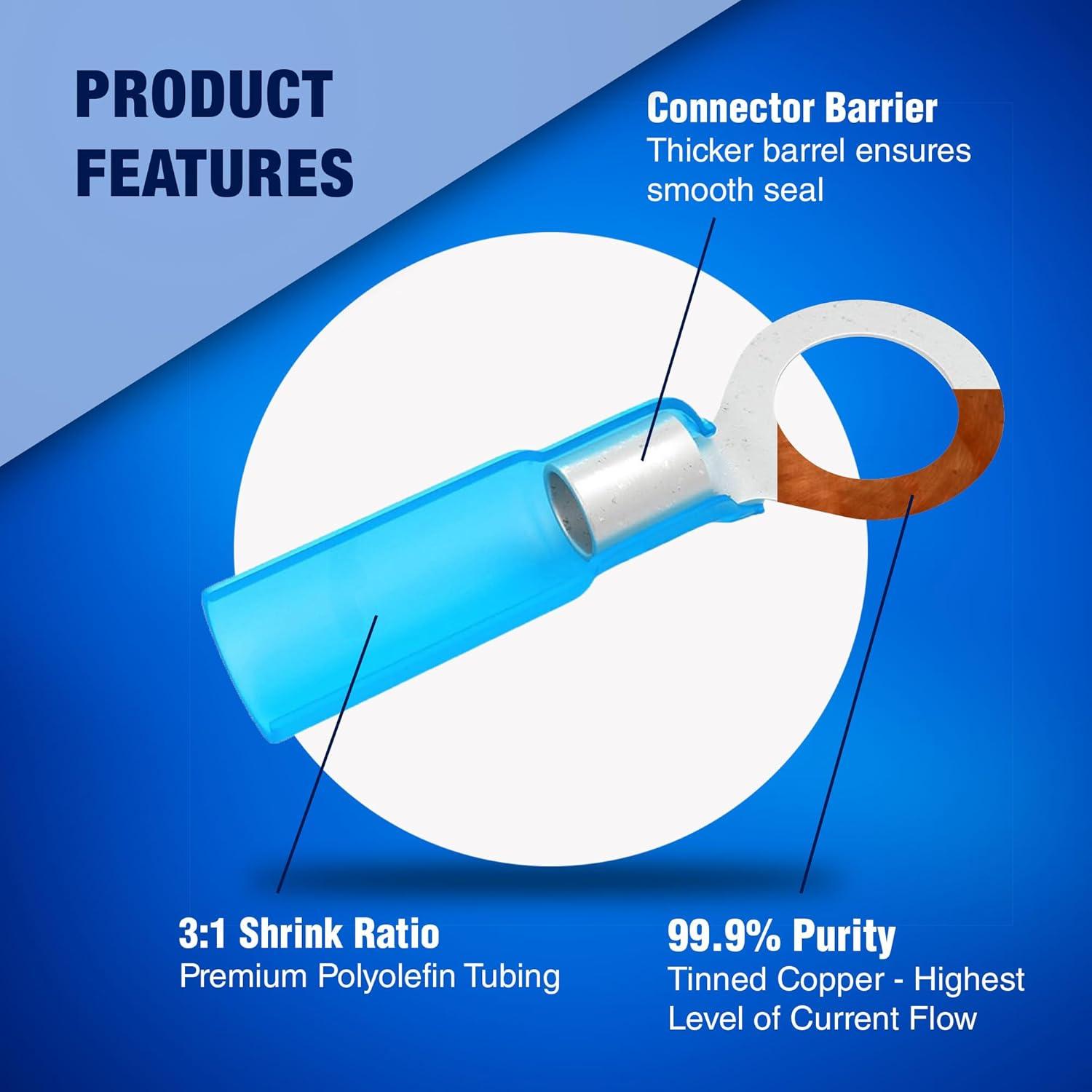 Kit de Conectores de Anillo Termocontraíble 300 Piezas New Age