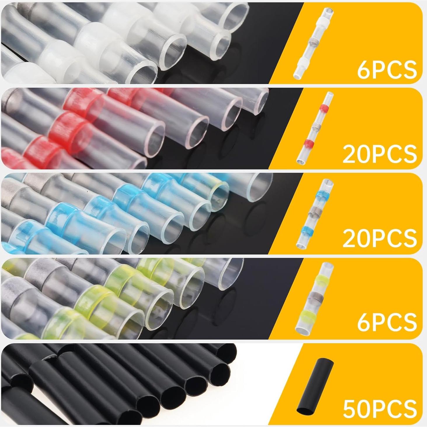 Kit de Conectores Termoretráctiles 102 Piezas SMGDA A Prueba de Agua