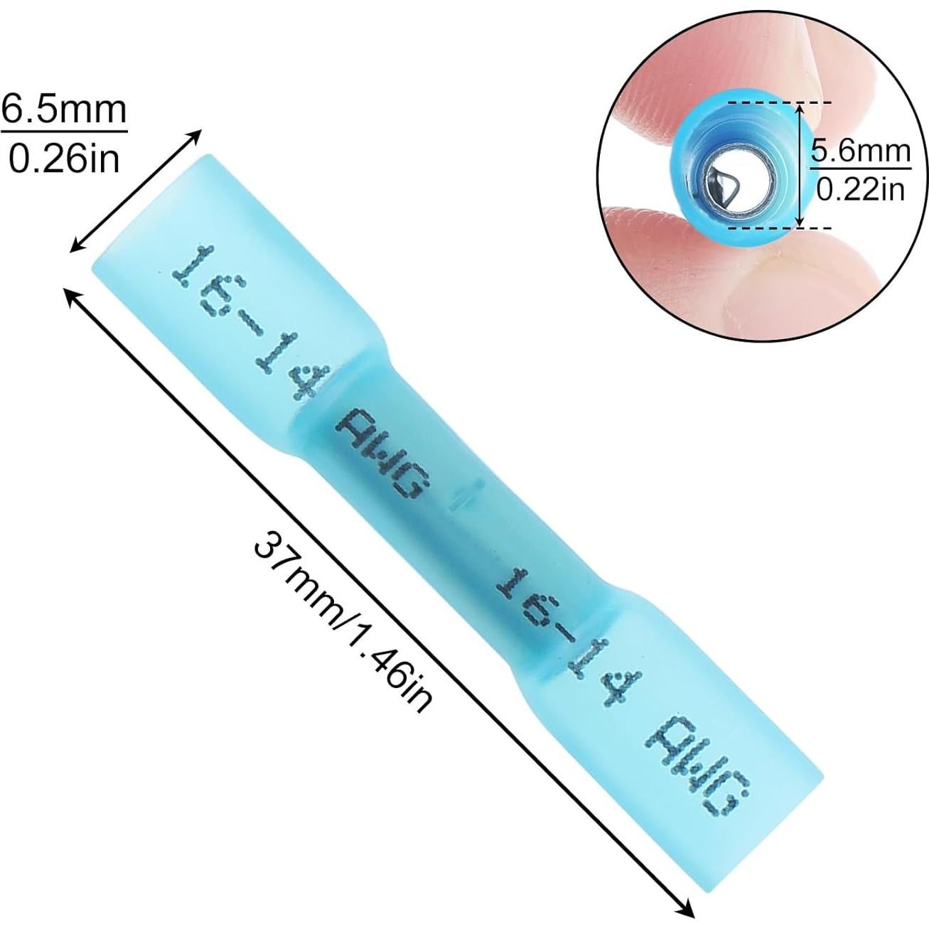 Conectores de compresión de calor retráctil Smgda 16-14 AWG 100 Piezas