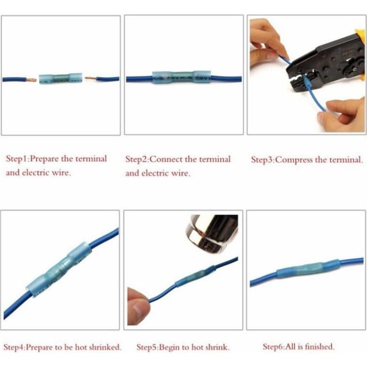 Conectores de compresión de calor retráctil Smgda 16-14 AWG 100 Piezas