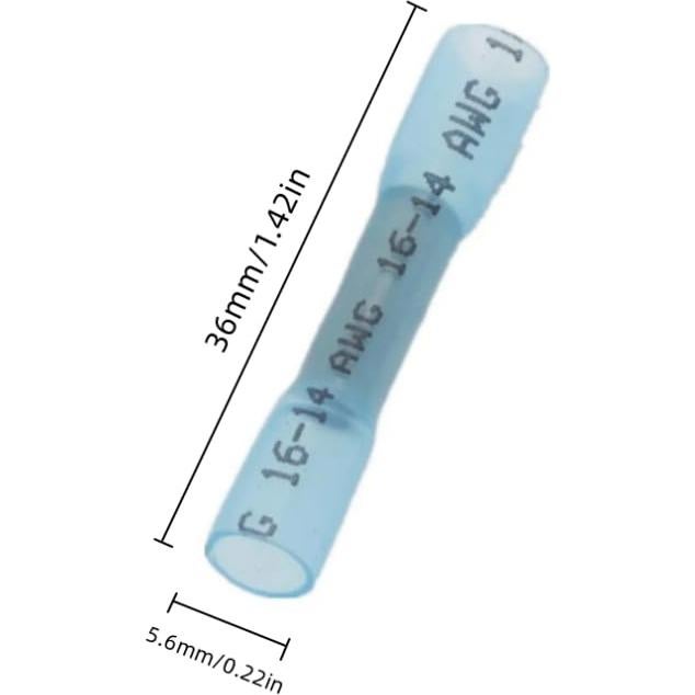 Conectores de compresión de calor retráctil Smgda 16-14 AWG 100 Piezas