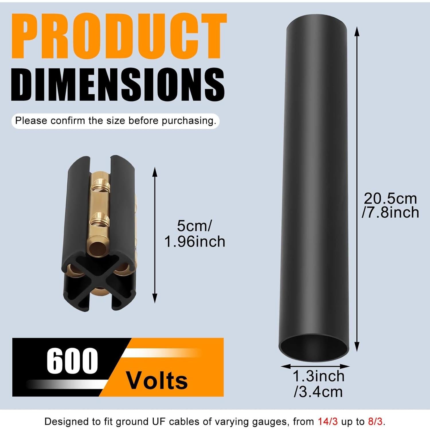Kit de Conexión Subterránea Impermeable Swess 2 Paquetes 600V