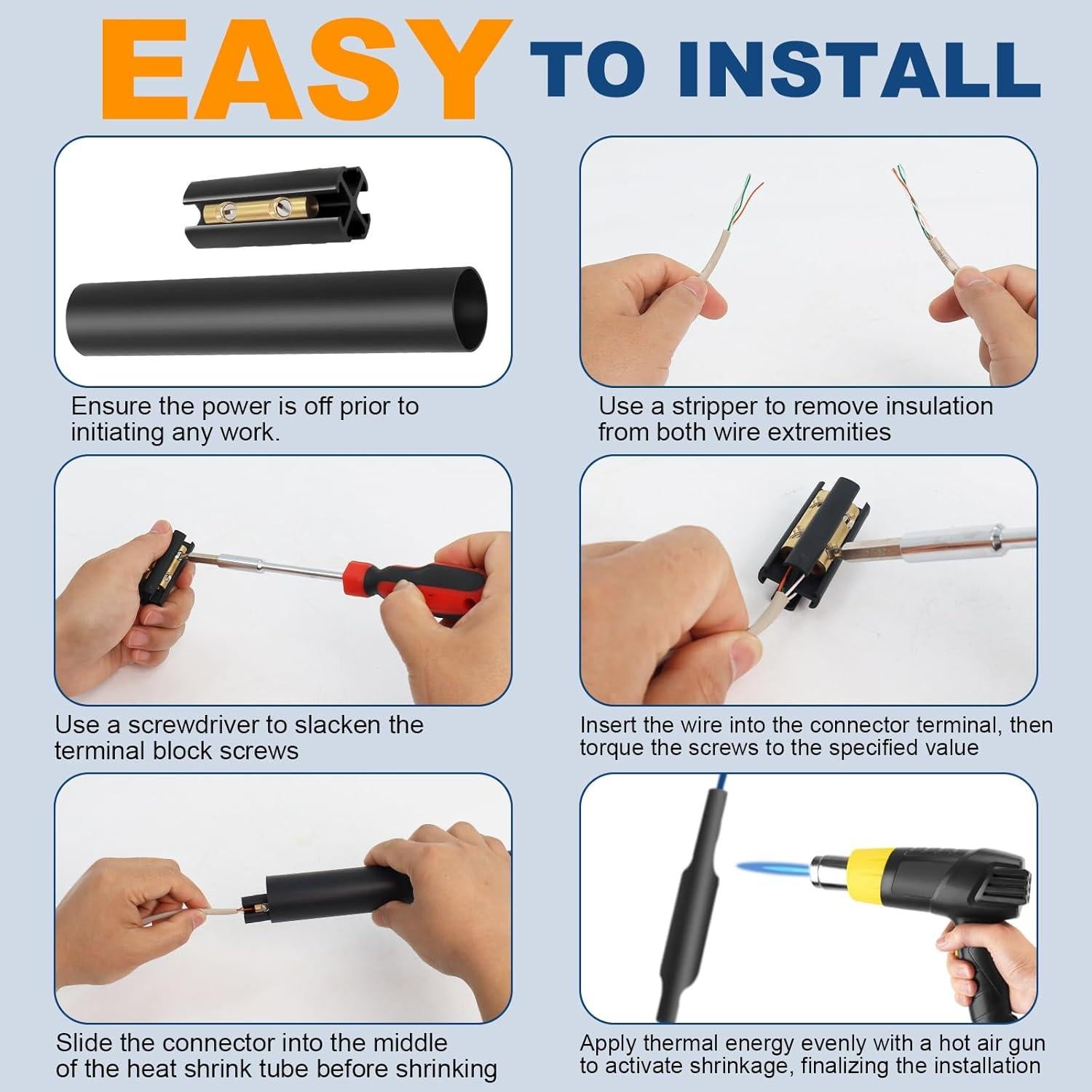 Kit de Conexión Subterránea Impermeable Swess 2 Paquetes 600V