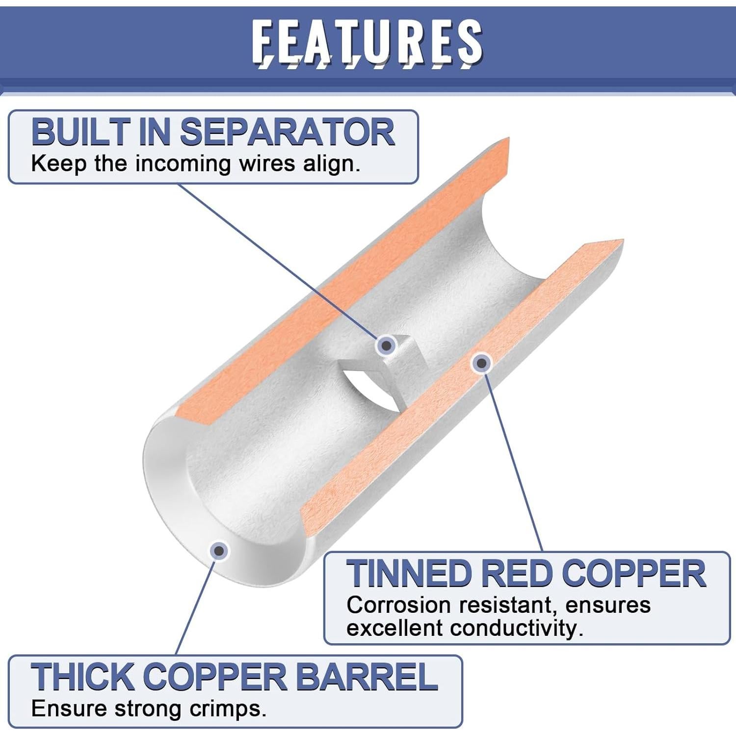 Kit de Conectores de Empalme No Aislados Sopoby 460PCS 24-8 Gauge