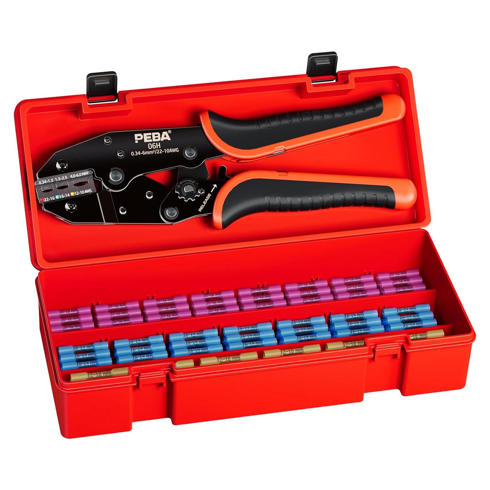 Herramienta de Crimpado PEBA con 110 Conectores Termorretráctiles