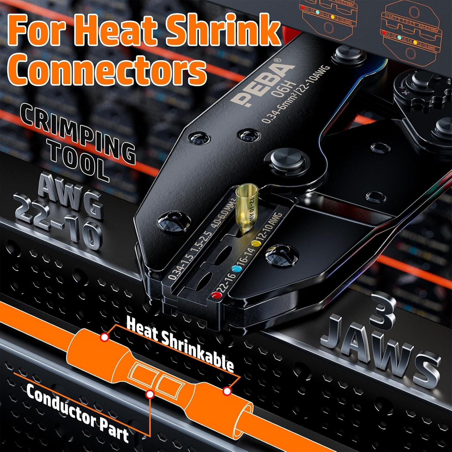 Herramienta de Crimpado PEBA con 110 Conectores Termorretráctiles