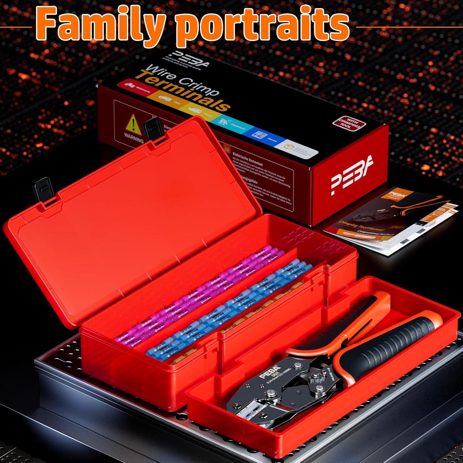 Herramienta de Crimpado PEBA con 110 Conectores Termorretráctiles