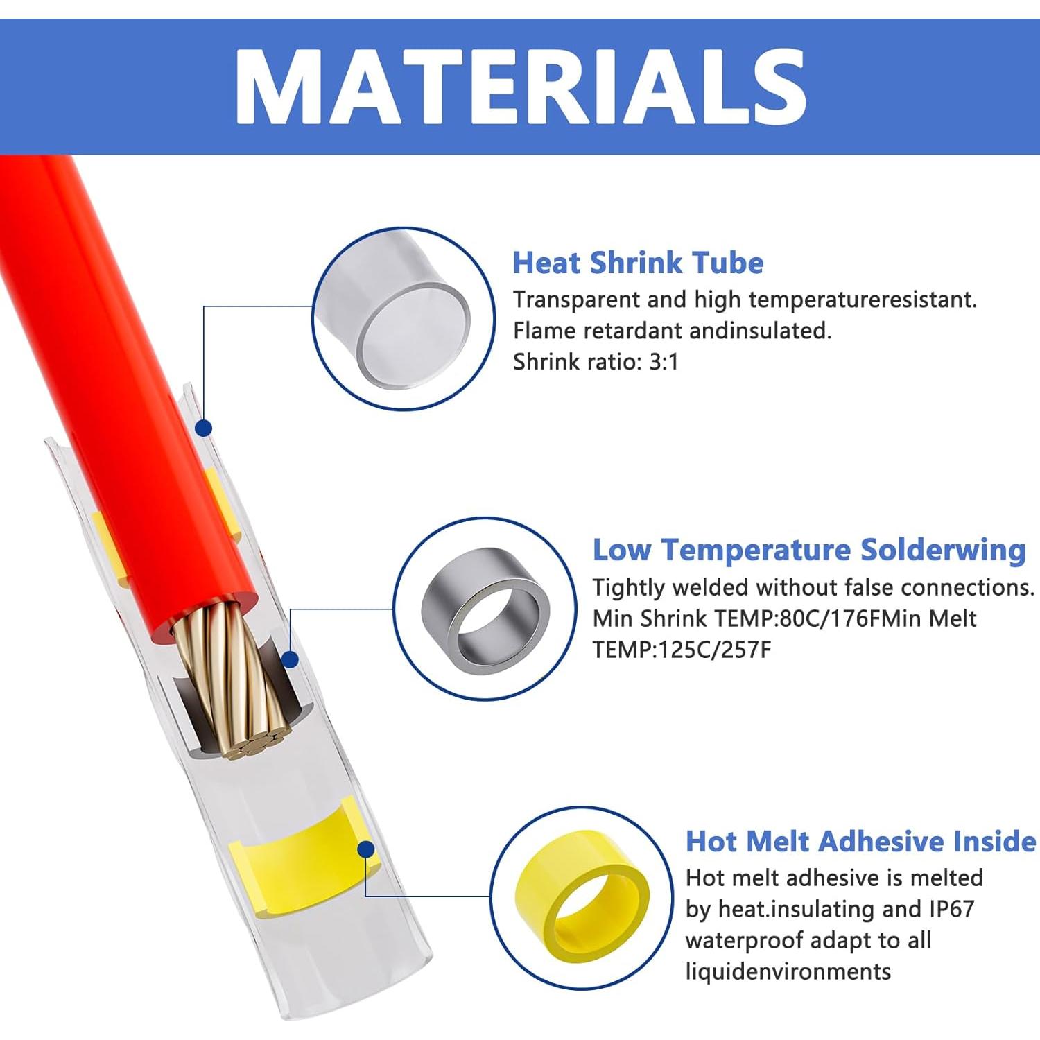 Conectores de Cable 810 PCS con Pistola de Calor Jovlalis
