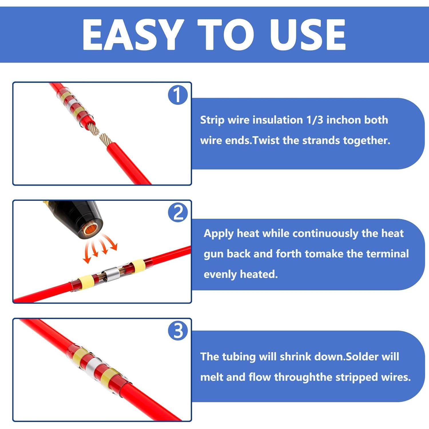 Conectores de Cable 810 PCS con Pistola de Calor Jovlalis