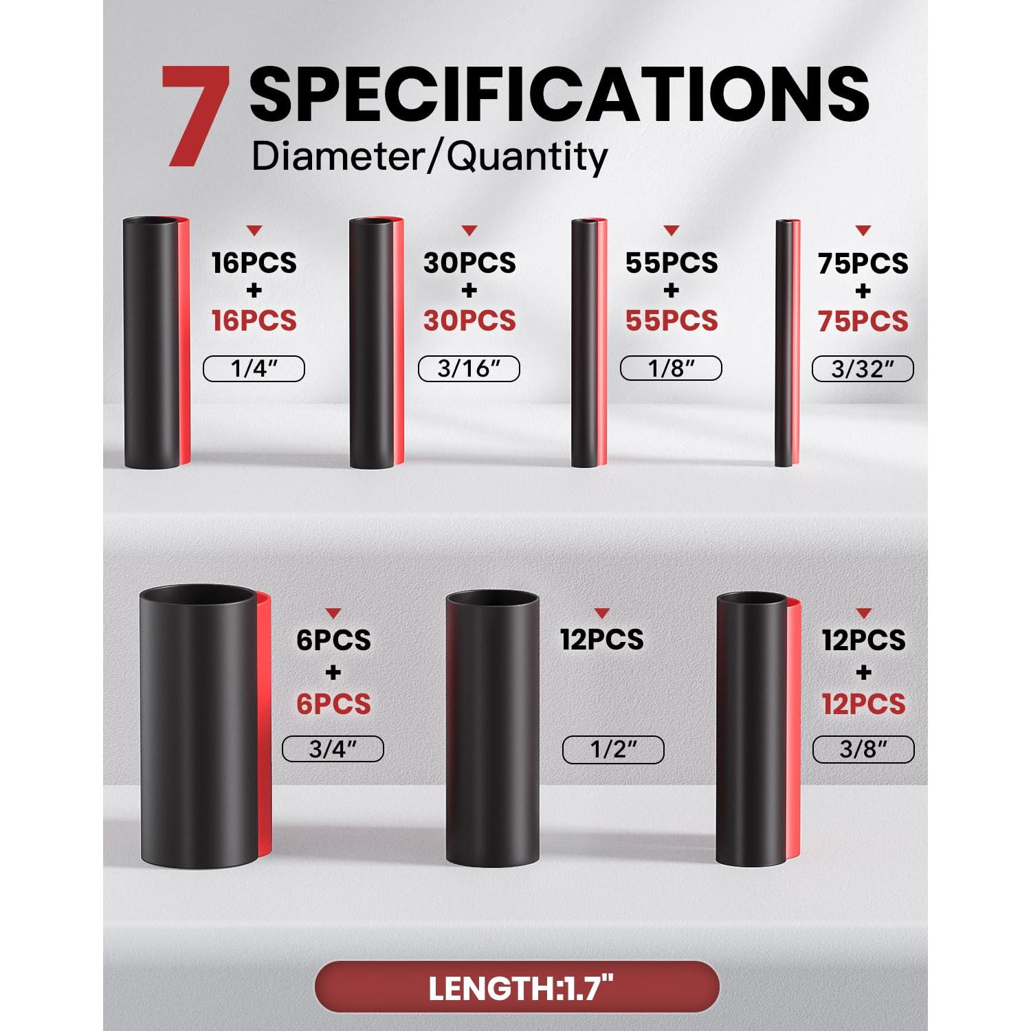 Kit de Tubos Termocontraíbles Eventronic 4:1 - 400 Pcs Adhesivo