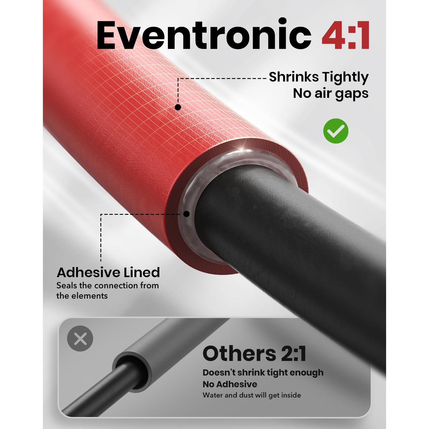 Kit de Tubos Termocontraíbles Eventronic 4:1 - 400 Pcs Adhesivo