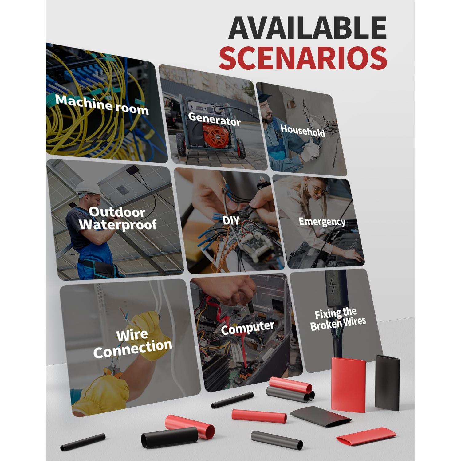 Kit de Tubos Termocontraíbles Eventronic 4:1 - 400 Pcs Adhesivo