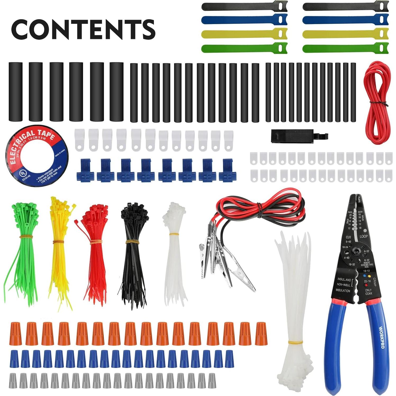 Kit de Reparación Eléctrica WORKPRO 582 Piezas con Cortador