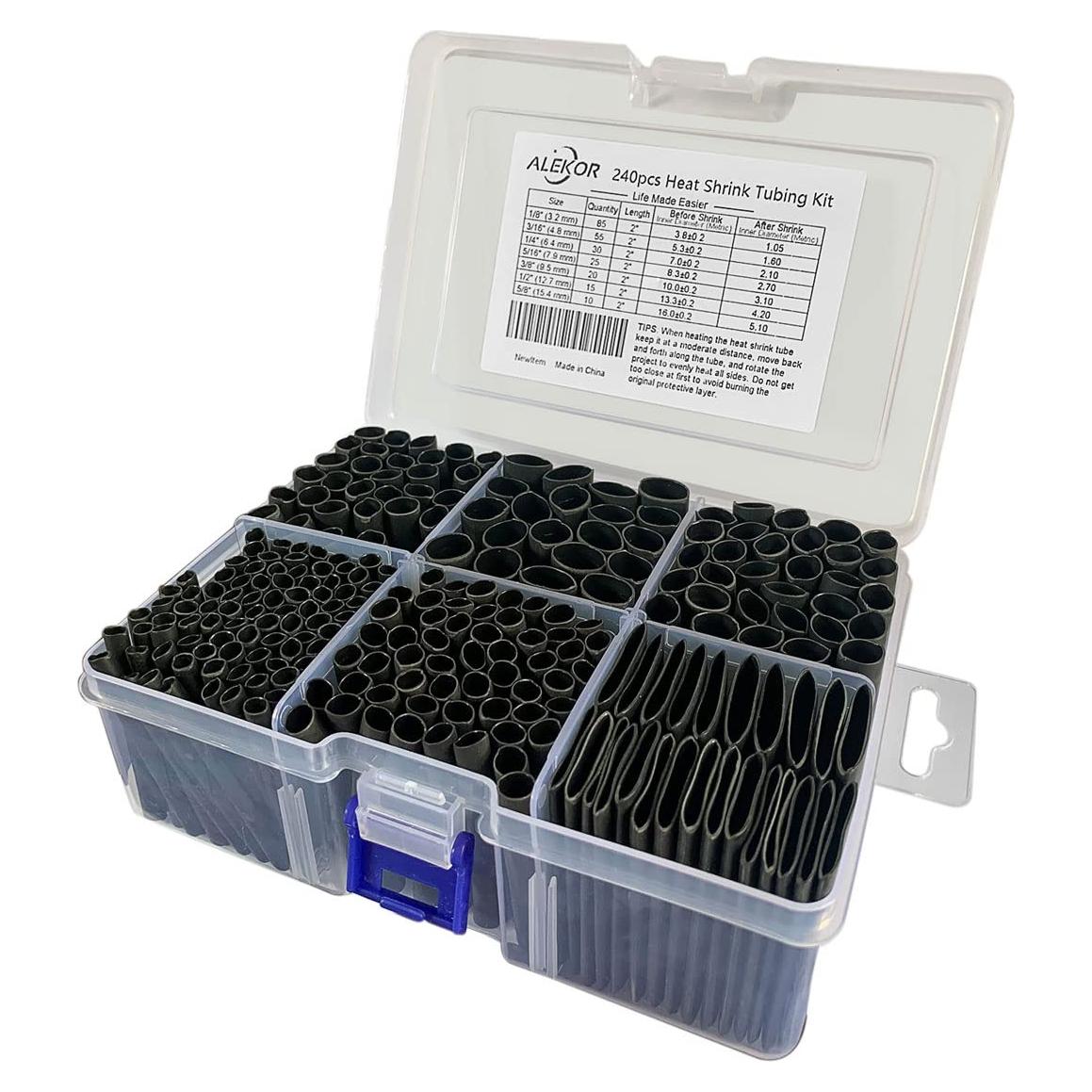 Kit de Tubos Termocontraíbles ALEKOR 240 PCS 3:1 Doble Pared