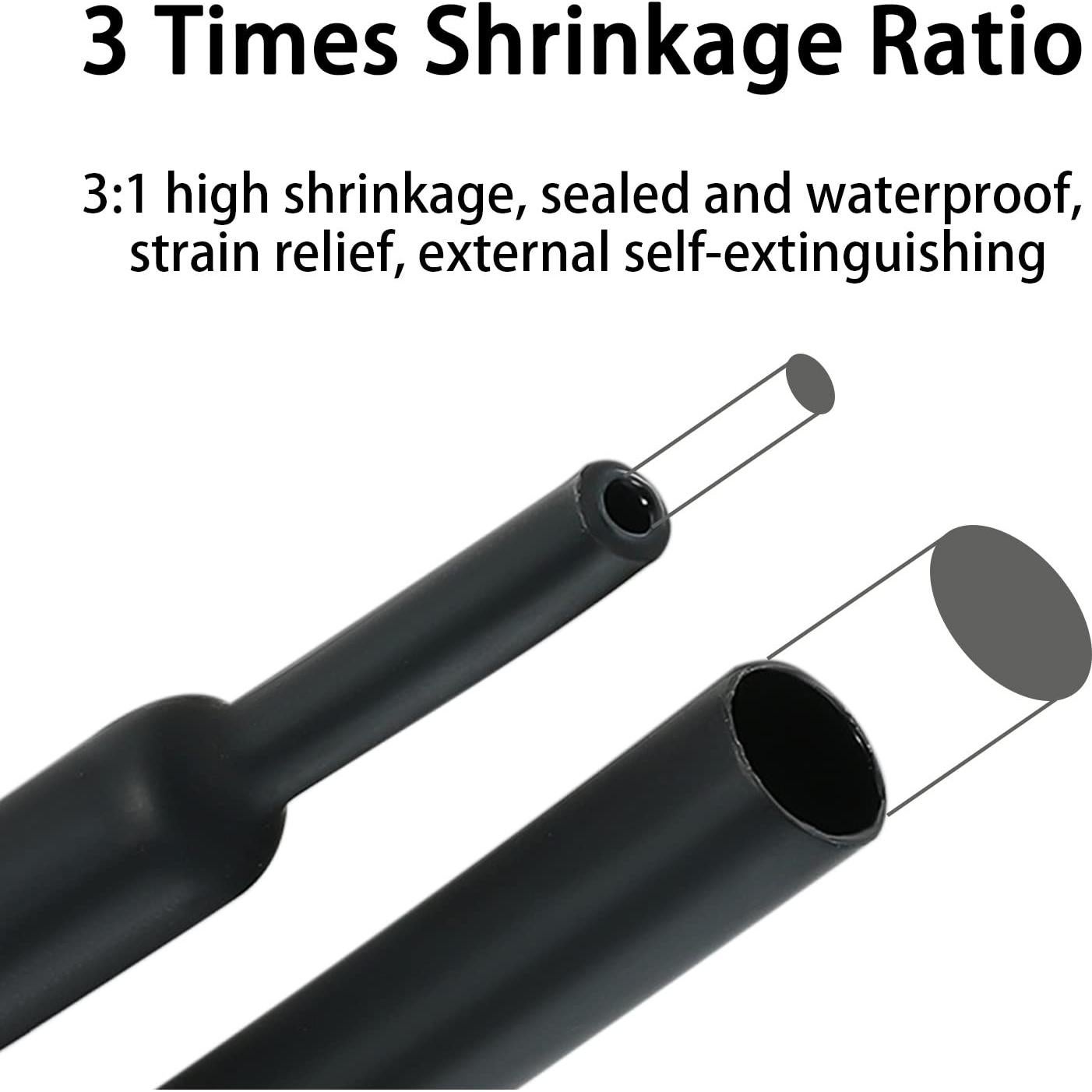 Kit de Tubos Termocontraíbles ALEKOR 240 PCS 3:1 Doble Pared