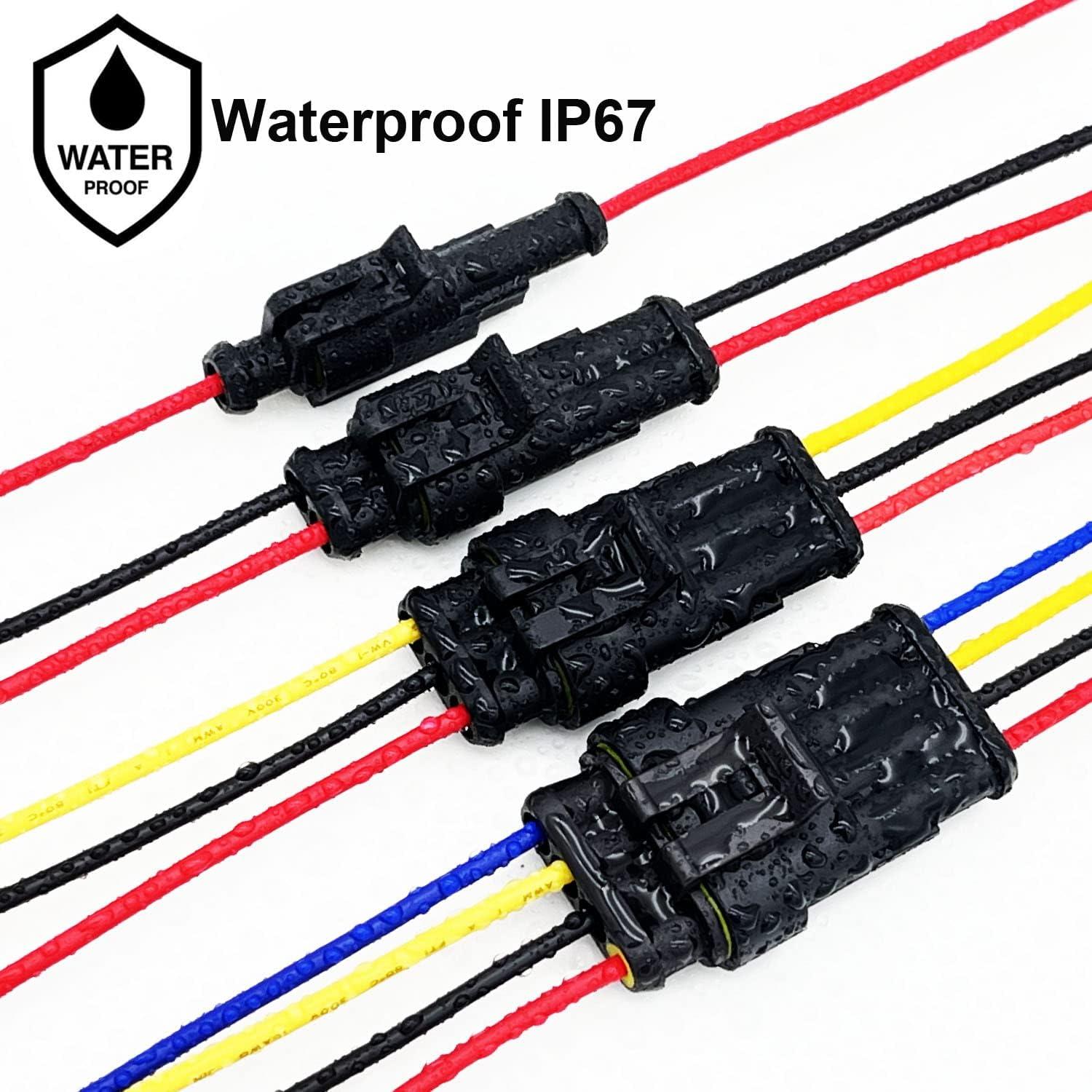 Kit de Conectores Eléctricos a Prueba de Agua 4 Pines Twippo 16 AWG