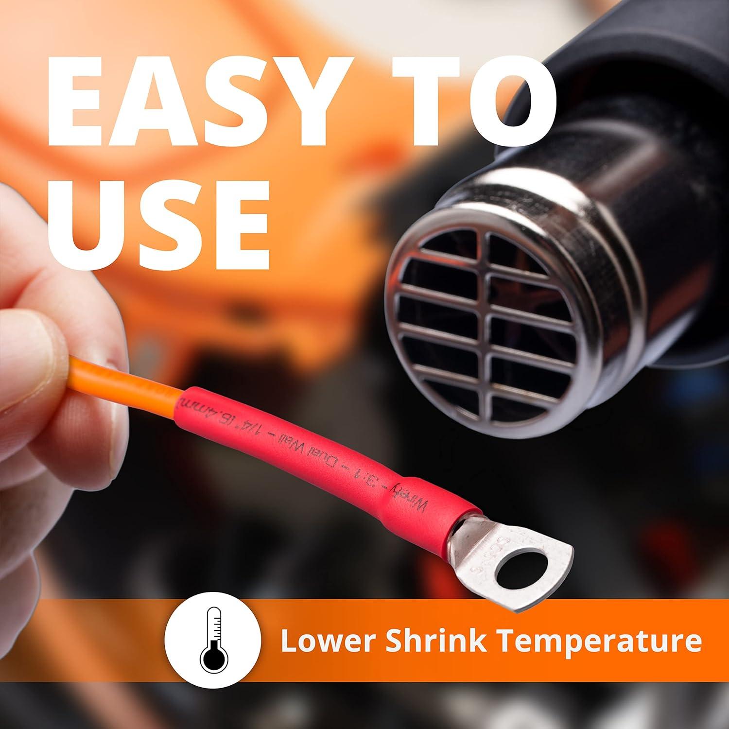 Kit de Tubos Termocontraíbles Wirefy 200pcs Negro y Rojo 3:1