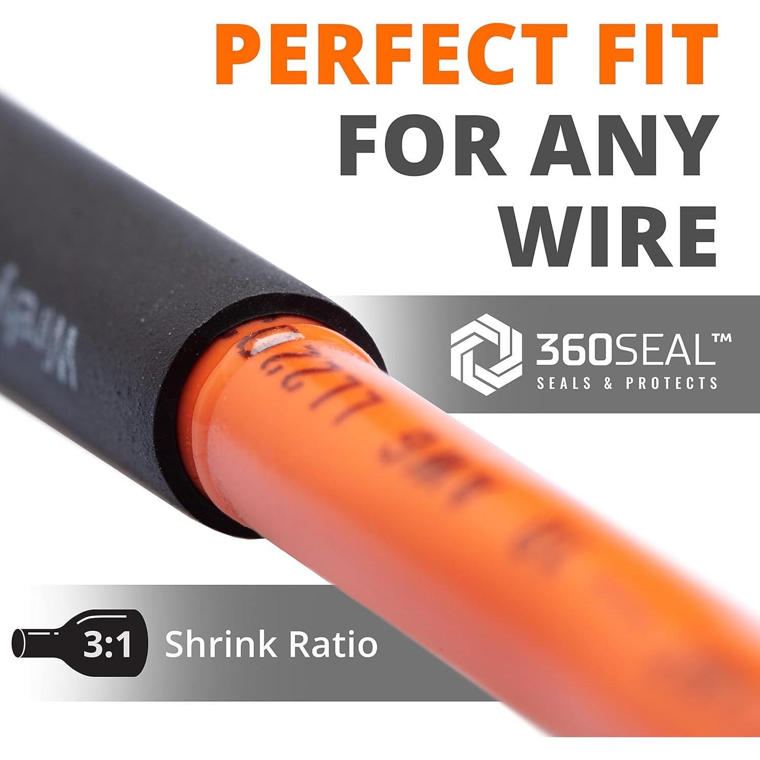 Kit de Tubos Termocontraíbles Wirefy 200pcs Negro y Rojo 3:1