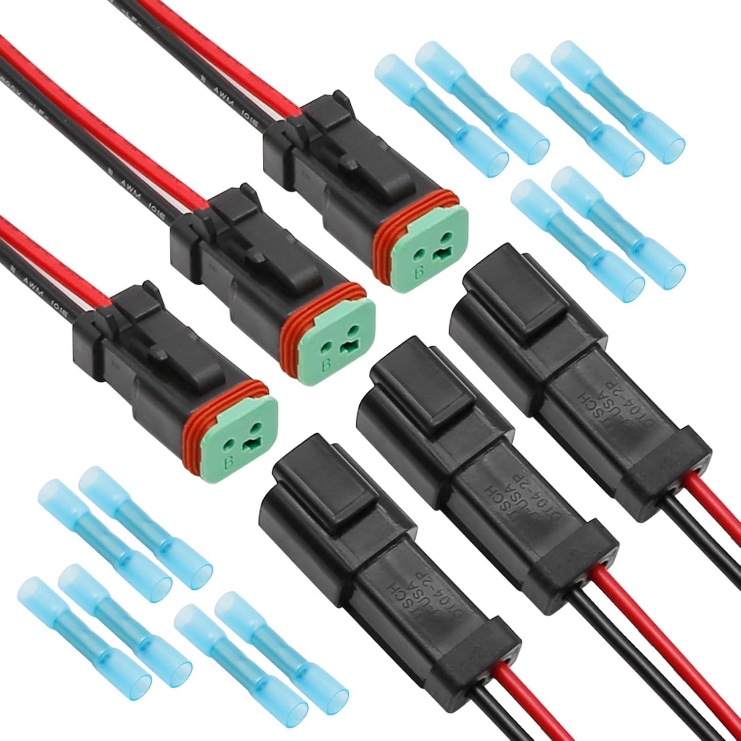 Kit de Conectores DT de 2 Pines Vkinman 14AWG Impermeables