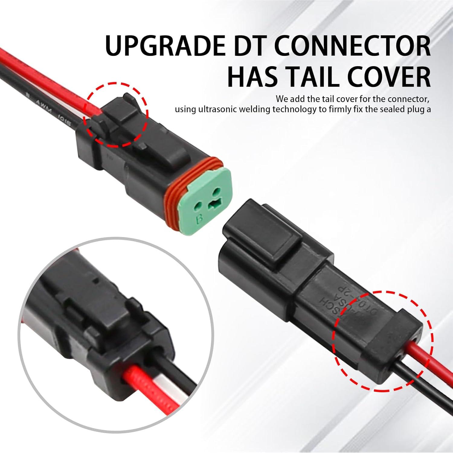 Kit de Conectores DT de 2 Pines Vkinman 14AWG Impermeables