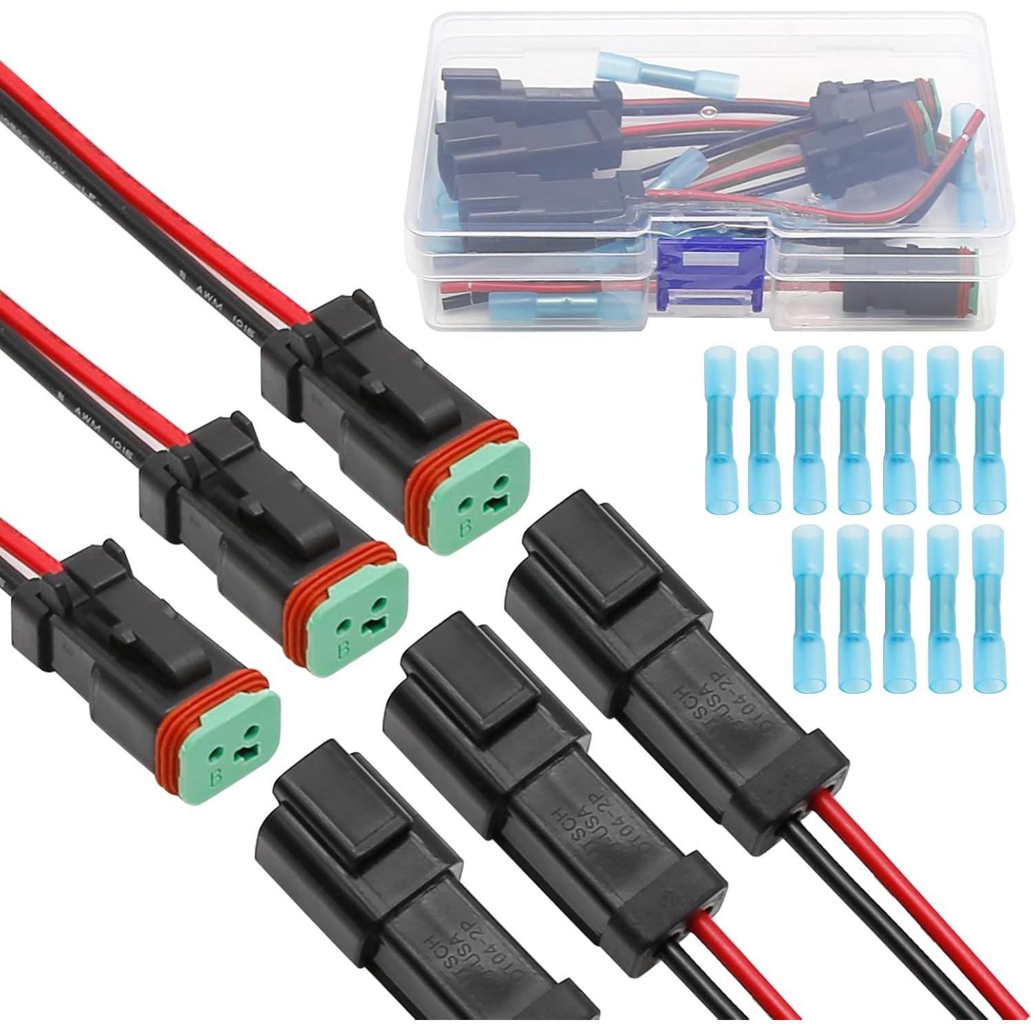 Kit de Conectores DT de 2 Pines Vkinman 14AWG Impermeables