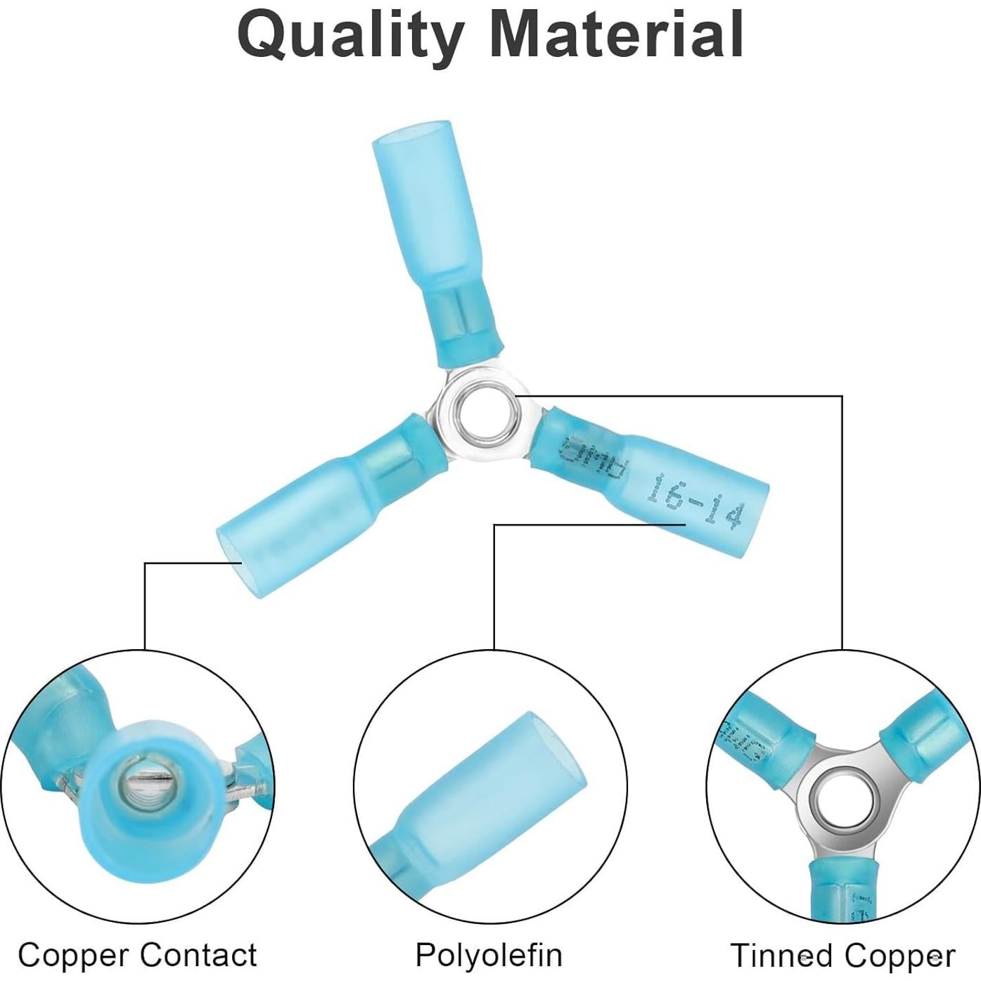 Conectores de Cable Termorretráctil 3 Vías amfuujoy 22-10 AWG