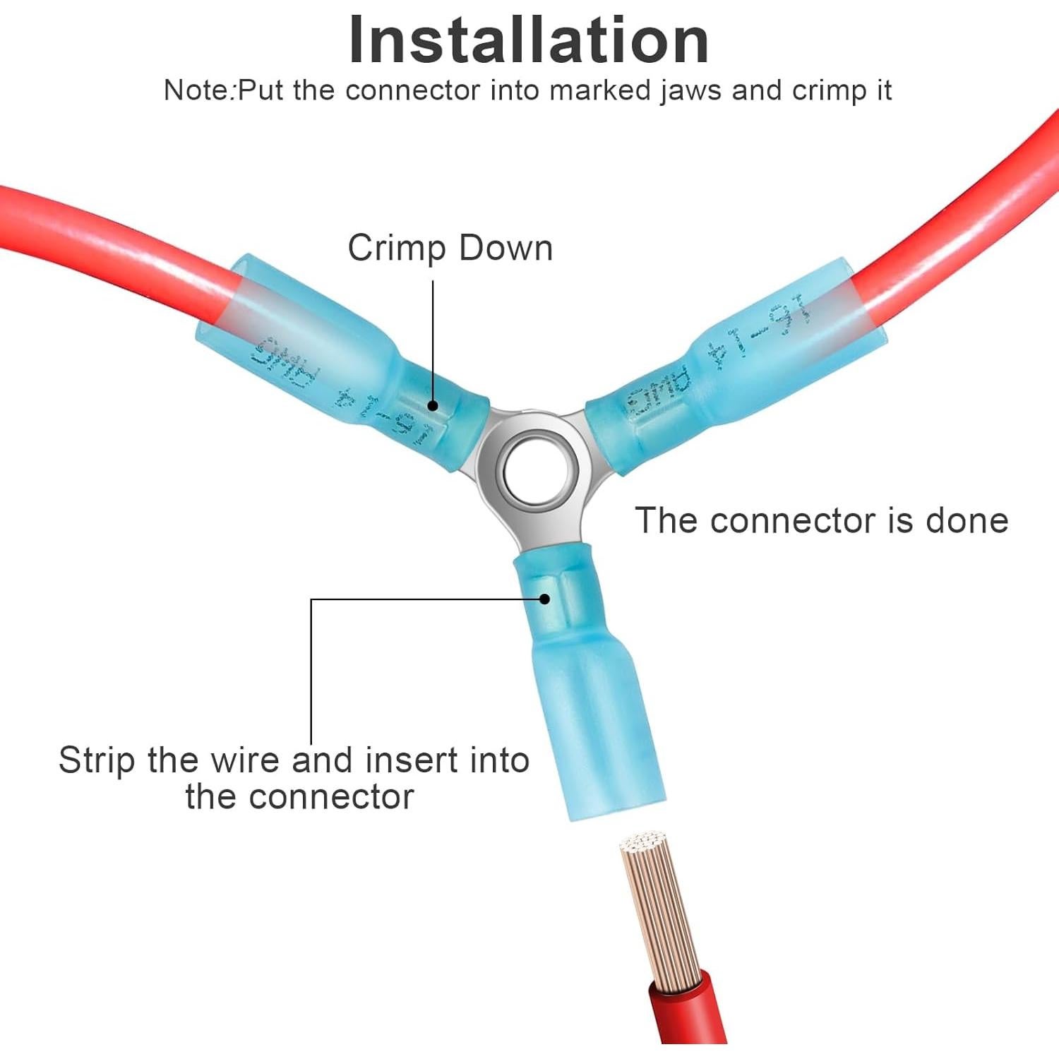 Conectores de Cable Termorretráctil 3 Vías amfuujoy 22-10 AWG