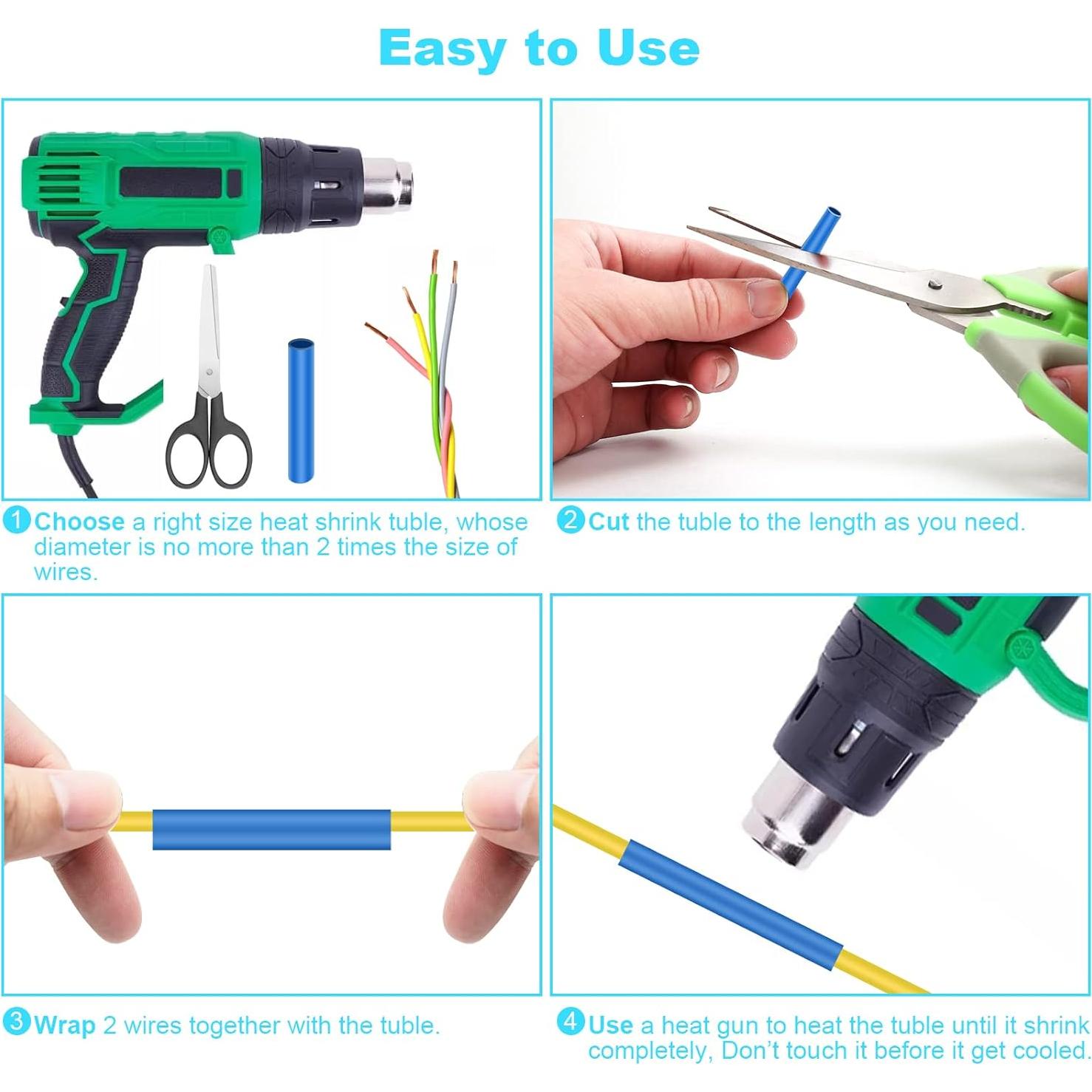 Kit de 900 Tubos Termocontraíbles DHOOZ 12 Tamaños 6 Colores