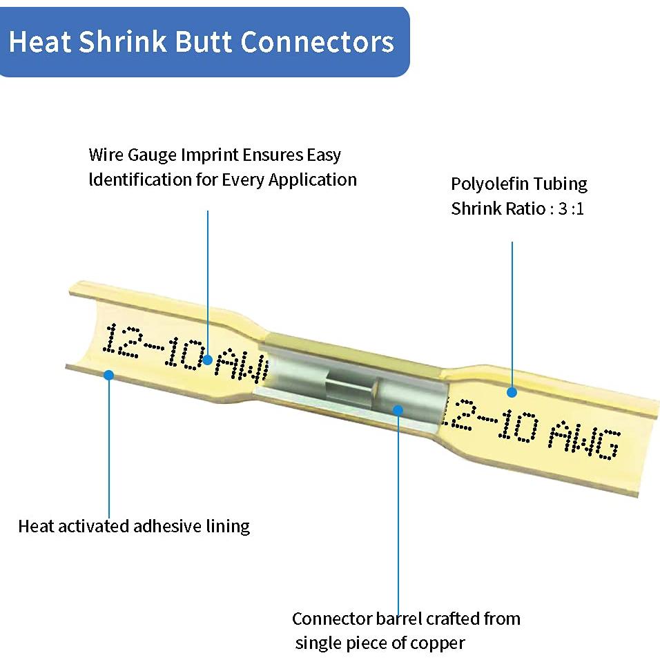 Conectores de terminales crimpados Qizpcer 12-10 AWG a prueba de agua