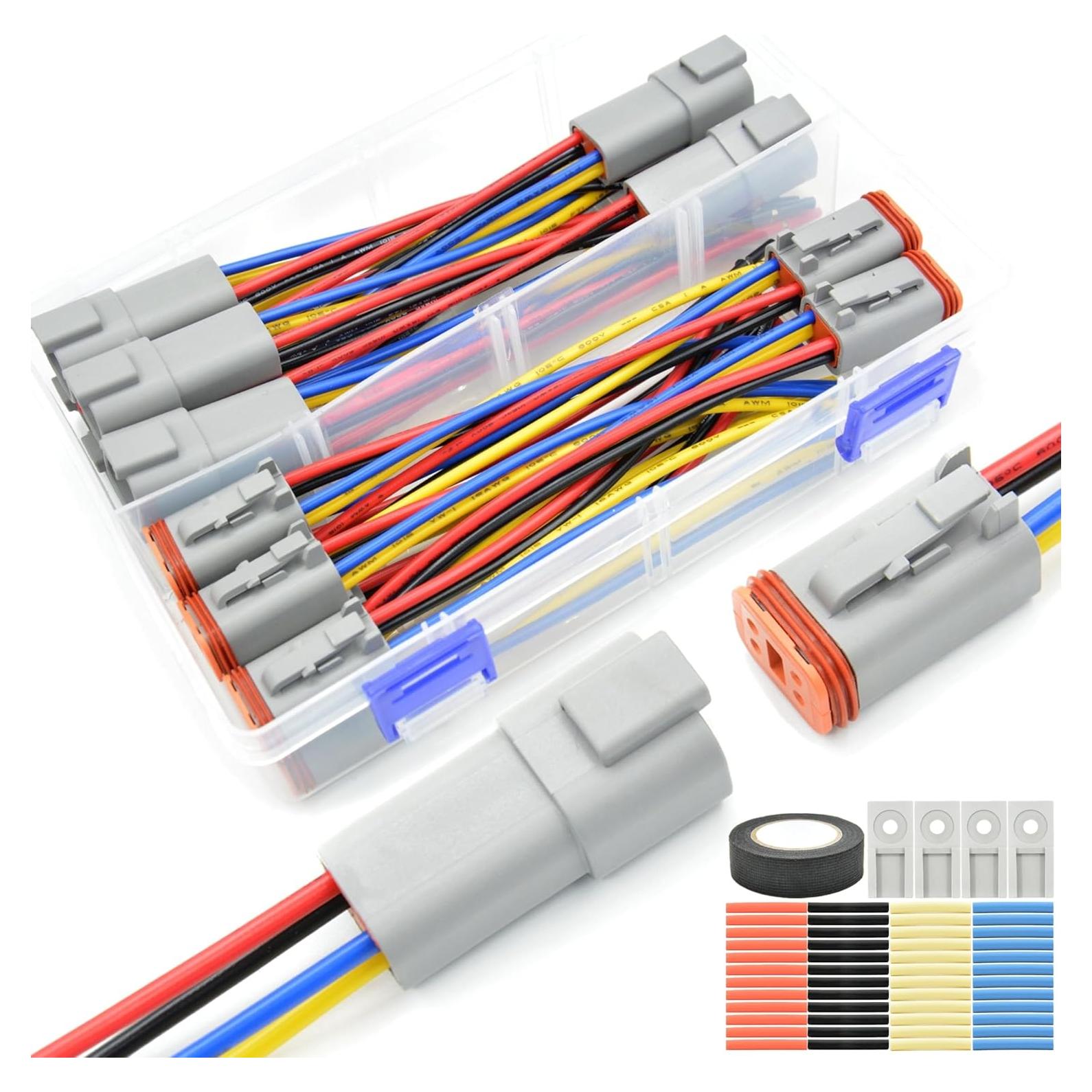 Kit de Conectores de Cable 4 Pines ALFOCI - 8 Juegos Impermeables