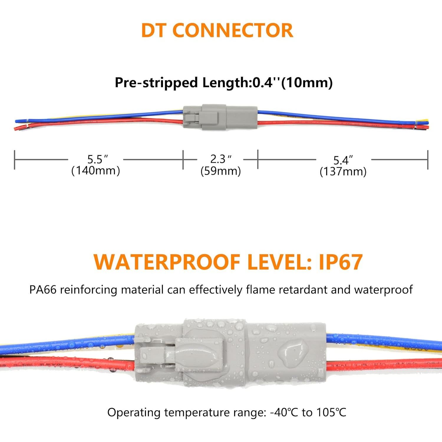 Kit de Conectores de Cable 4 Pines ALFOCI - 8 Juegos Impermeables