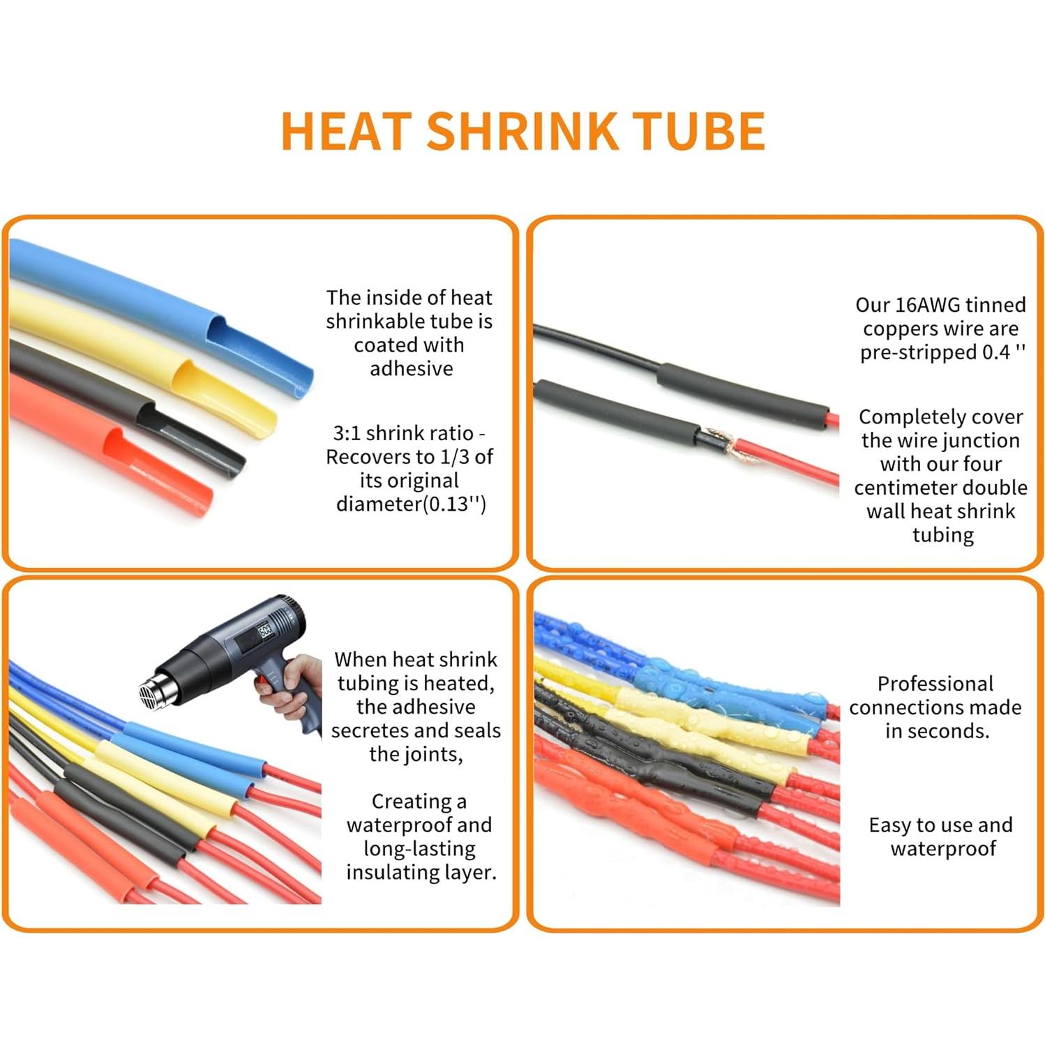 Kit de Conectores de Cable 4 Pines ALFOCI - 8 Juegos Impermeables