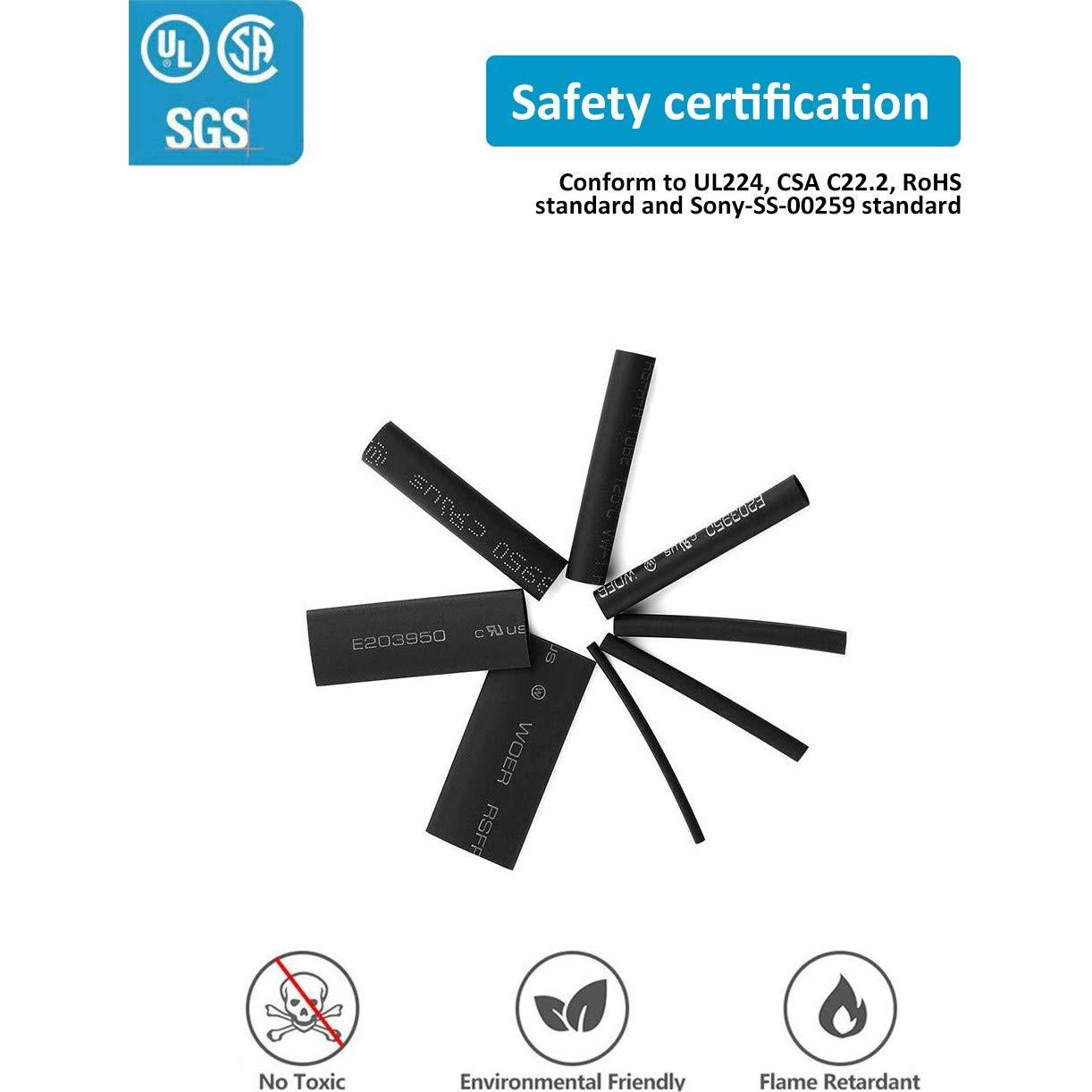 Kit 650 Tubos Termoretráctiles Negros innhom 2:1 Aislantes