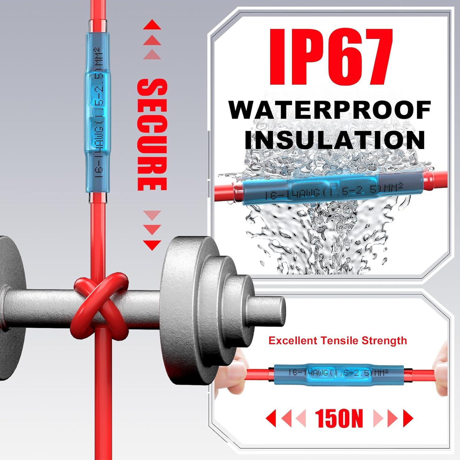 Conectores de Termofusión AIRIC 22-16 AWG 100 Pcs Impermeables