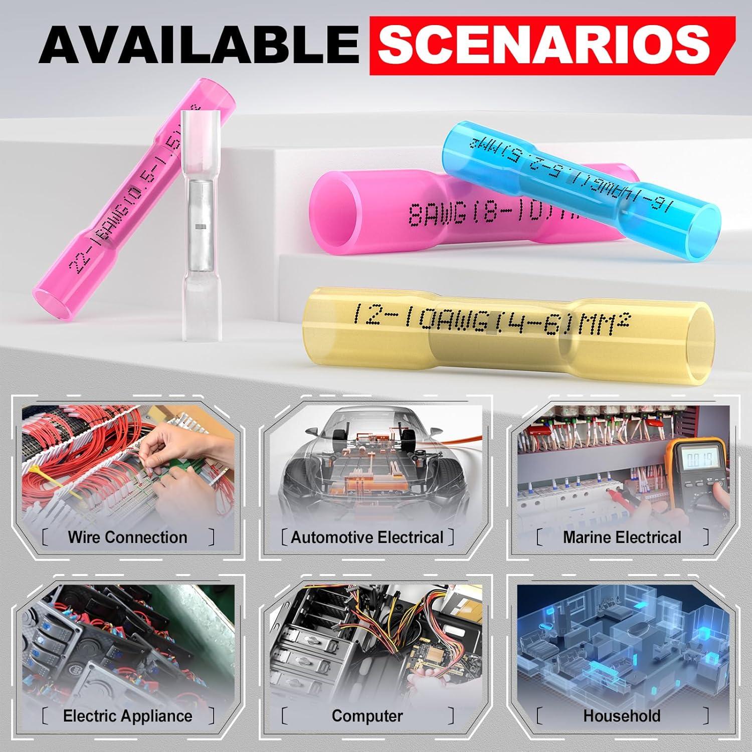 Conectores de Termofusión AIRIC 22-16 AWG 100 Pcs Impermeables