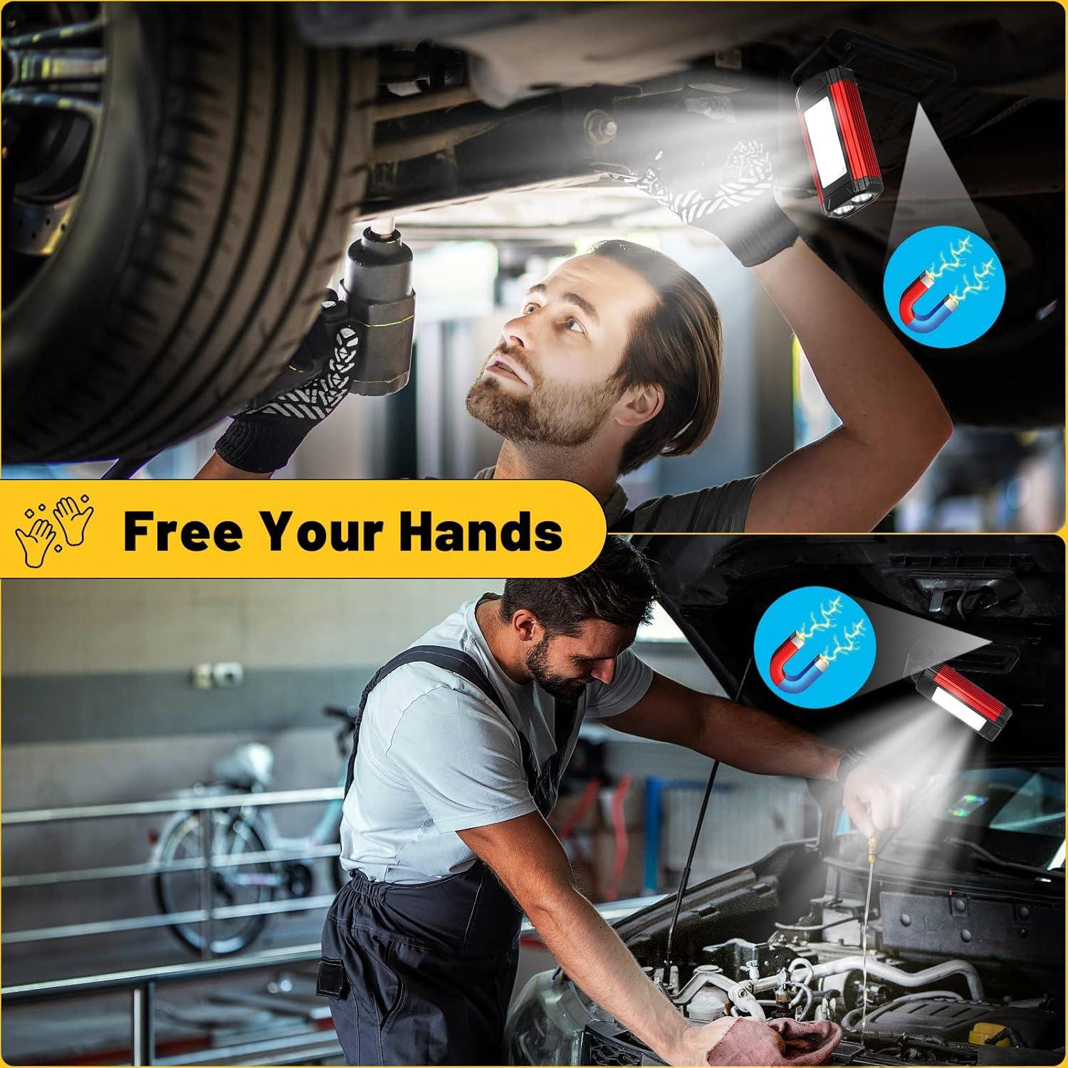 Luz de Trabajo LED Magnética YiaMia Recargable 2 Piezas 1000 Lúmenes