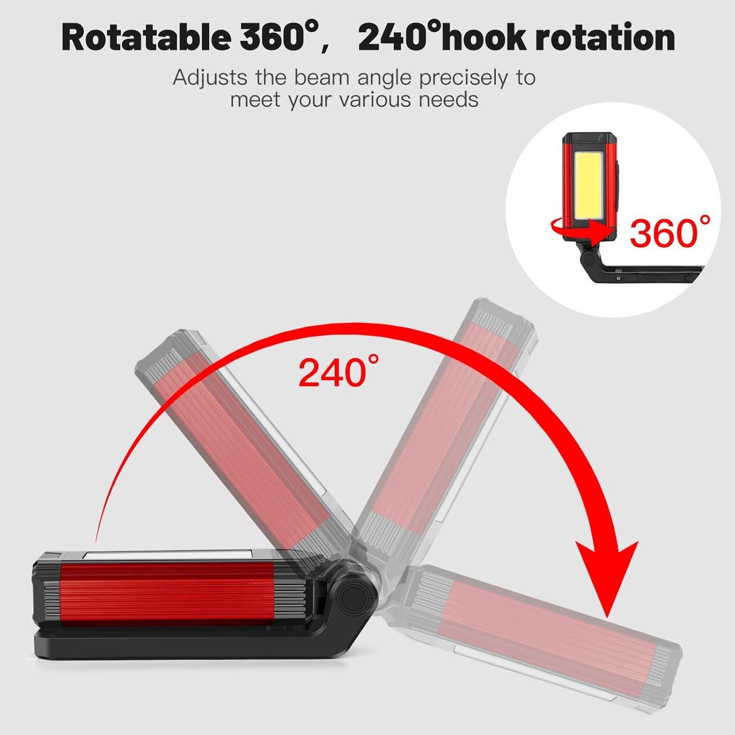 Luz de Trabajo LED Magnética YiaMia Recargable 2 Piezas 1000 Lúmenes