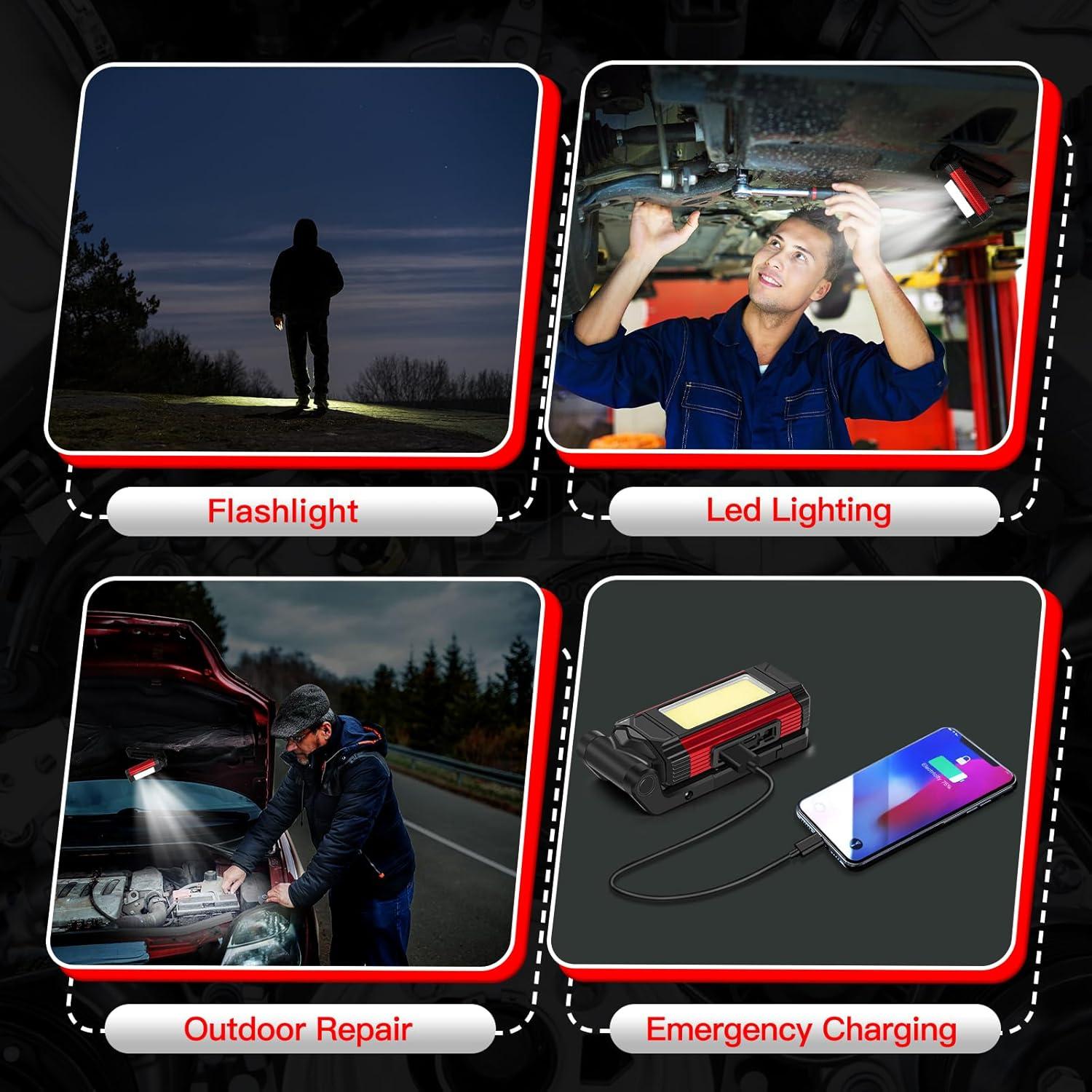 Luz de Trabajo LED Magnética YiaMia Recargable 2 Piezas 1000 Lúmenes